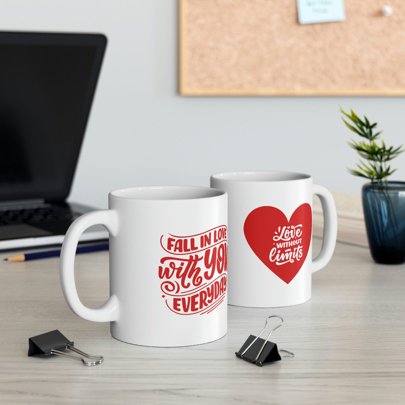 Fall in Love with You Everyday Ceramic Mug 11oz, Love Without Limits Mug, Gift for Love, Gift Mug for Valentine's Day - 5.jpg