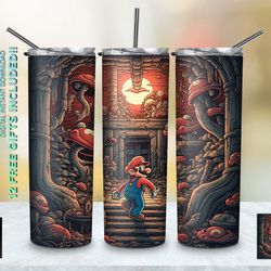 super mario tumbler,  super mario skinny tumbler