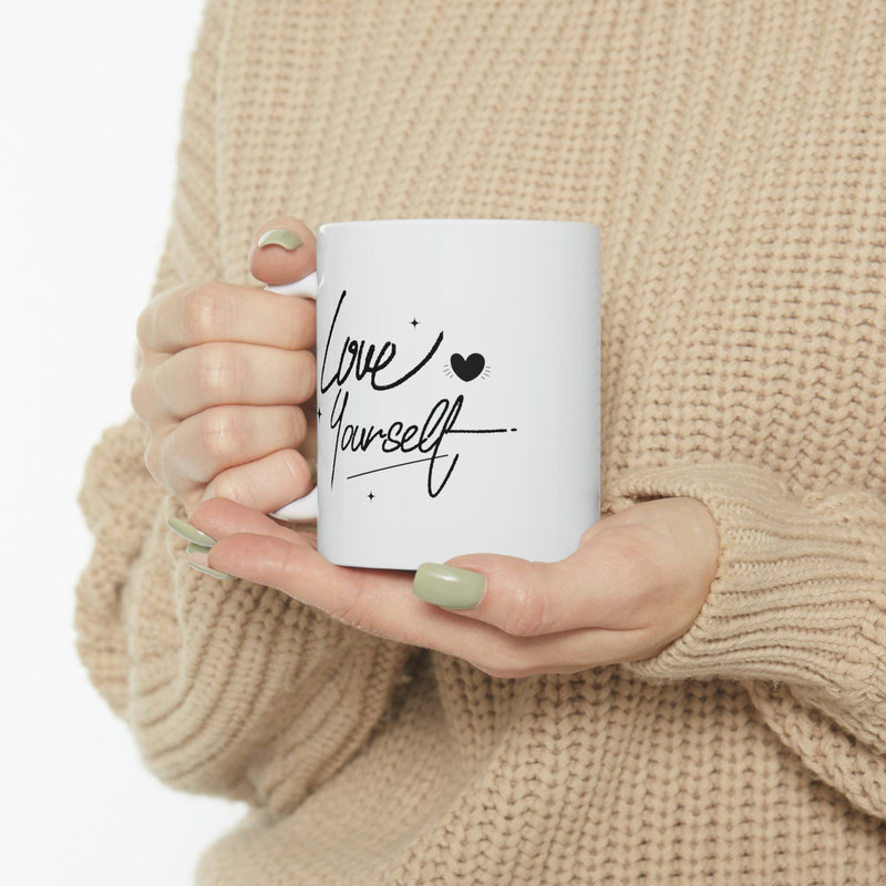 Love yourself ceramic coffee mug, cute design mug for coffee lovers, nice cuppa, cup of tea for gifts - 3.jpg