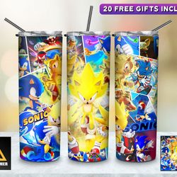 sonic the hedgehog tumbler, sonic the hedgehog skinny tumbler