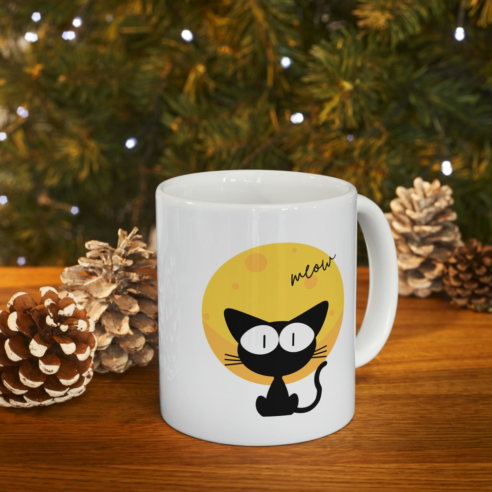 Meow Cat Lover Ceramic Mug 11oz, Mug Gift for Cat Lover, Mug for Coffee Lover, Ceramic Mug 11oz - 10.jpg