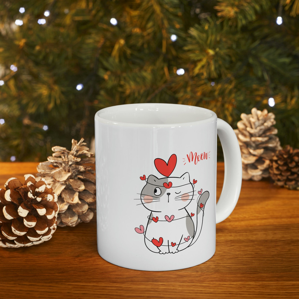 Meow Cat Love Ceramic Mug 11oz, Gift for Couple, Mug Gift for Love, Gift Mug for Valentine's Day, Ceramic Mug 11oz - 9.jpg