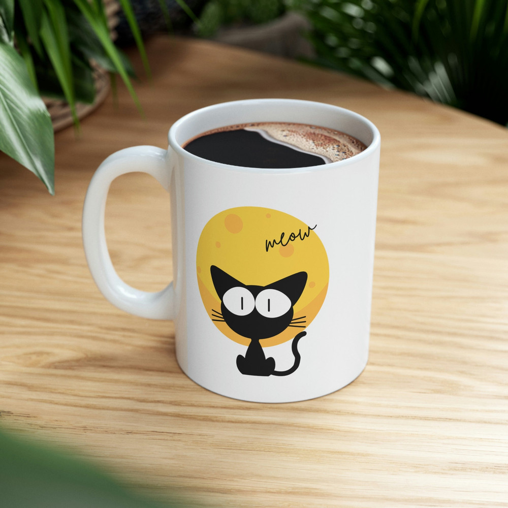 Meow Cat Lover Ceramic Mug 11oz, Mug Gift for Cat Lover, Mug for Coffee Lover, Ceramic Mug 11oz - 9.jpg