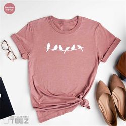 bird shirt, bird on wire shirt, cute birds shirt, womens bird shirt, bird lover gift, bird birthday gift, mothers day gi
