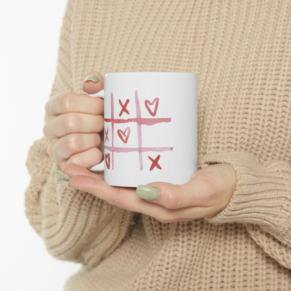 Tic-Tac-Toe Love Ceramic Mug 11oz, Mug Gift for Couple, Gift Mug for Valentine's Day, Mug for Love, Ceramic Mug 11oz - 10.jpg
