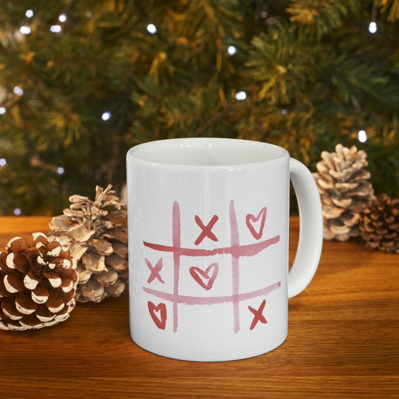 Tic-Tac-Toe Love Ceramic Mug 11oz, Mug Gift for Couple, Gift Mug for Valentine's Day, Mug for Love, Ceramic Mug 11oz - 9.jpg
