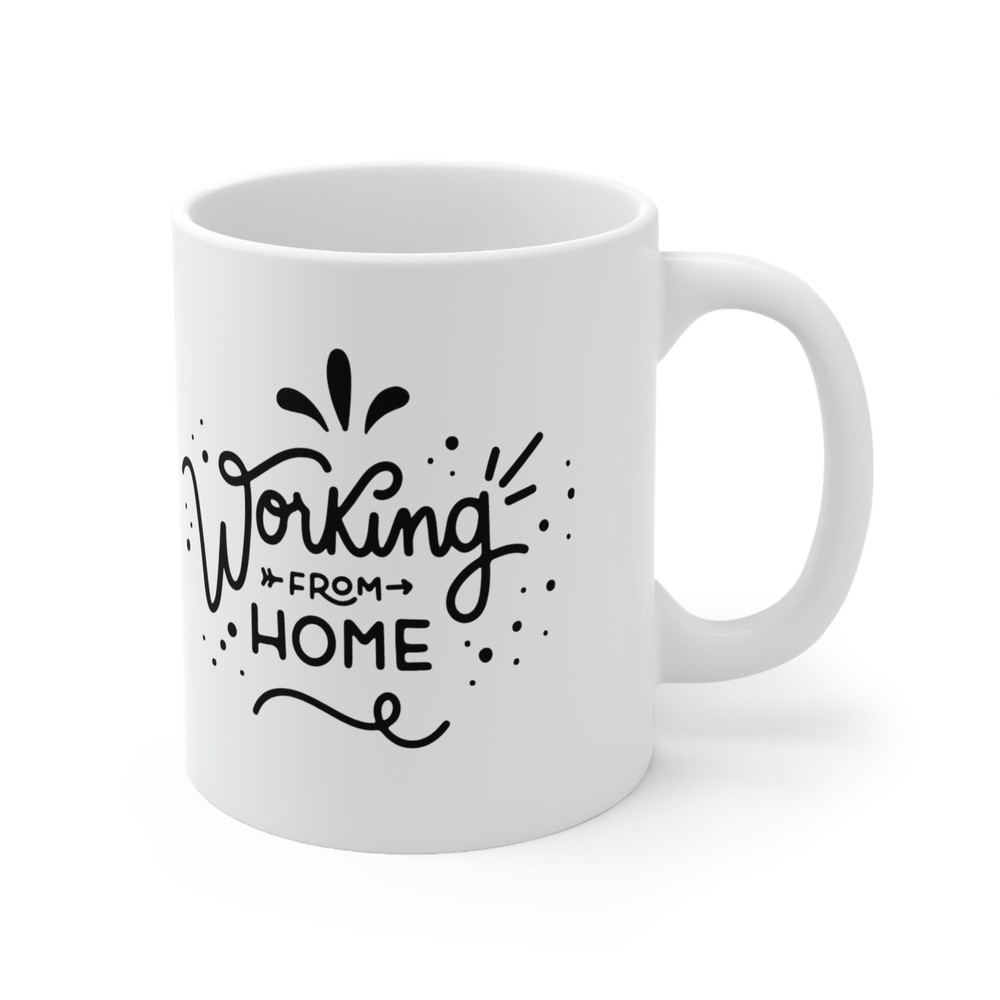 Working From Home Ceramic Mug 11oz, Mug Gift for Collegue, Remote Worker Mug, Ceramic Mug 11oz - 4.jpg