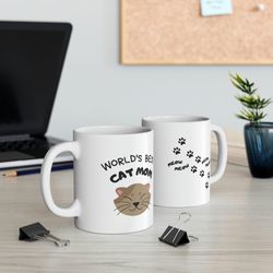 worlds best cat mom ceramic mug 11oz, 15oz, cat lover ceramic mug 11oz, 15oz, ca