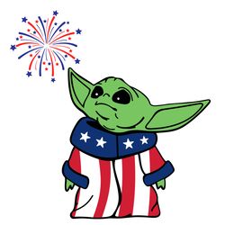 4th of july baby yoda svg