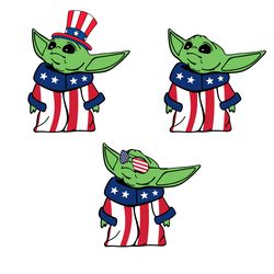 4th of july baby yoda svg bundle
