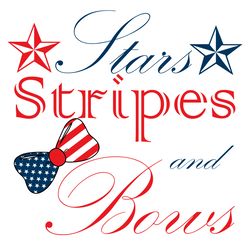 stars stripes and bows 4th of july svg