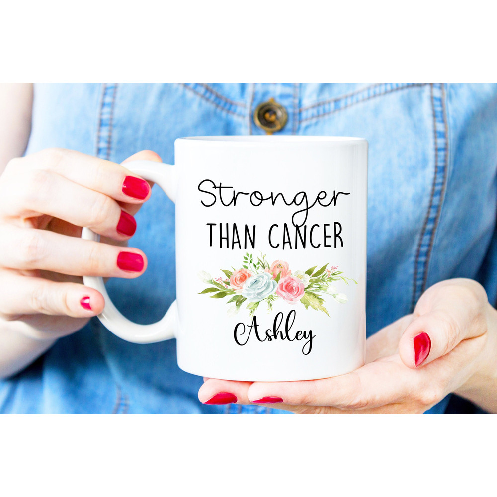 Custom Cancer Survivor Mug, Breast Cancer Patient Gift, Chemotherapy Coffee Mug, Cancer Awareness Gifts, Cancer Cup, Custom Name Mug - 1.jpg