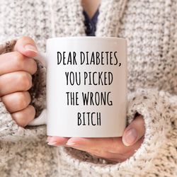 diabetes mug, type 1 diabetic, funny coffee mug gift for diabetic, diabetes awareness