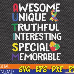 autism awareness month apparel awesome autism awareness svg, eps, png, dxf, digital download