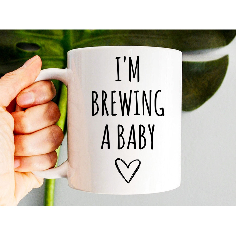 I'm Brewing A Baby Mug, Expectant Mother Gift, Mother To Be Coffee Mug, Future Mom, Pregnancy Reveal, Baby Shower Gift, Gift For Her, Mama - 1.jpg