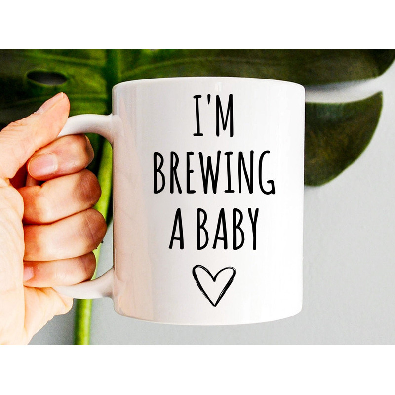I'm Brewing A Baby Mug, Expectant Mother Gift, Mother To Be Coffee Mug, Future Mom, Pregnancy Reveal, Baby Shower Gift, Gift For Her, Mama - 1.jpg