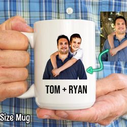 personalized painted fathers day mug, dad photo mug, fathers day gift, custom photo g