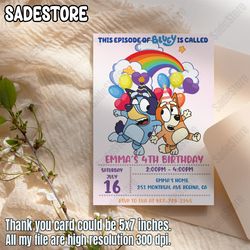 bluey birthday invitation canva invite template bluey and bingo birthday invitation editable digital invitation