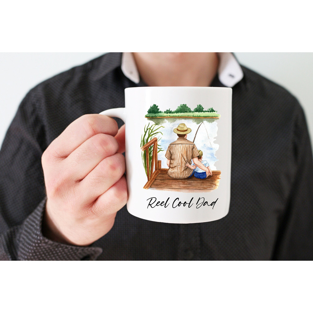 Reel Cool Dad Mug, Fathers Day Fishing Mug, Funny Dad Mug, Best Dad Ever, Dad Fishing Gift, Fathers Day Gifts, Fisherman Birthday Dad Gift - 1.jpg