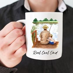 reel cool dad mug, fathers day fishing mug, funny dad mug, best dad ever, dad fishing