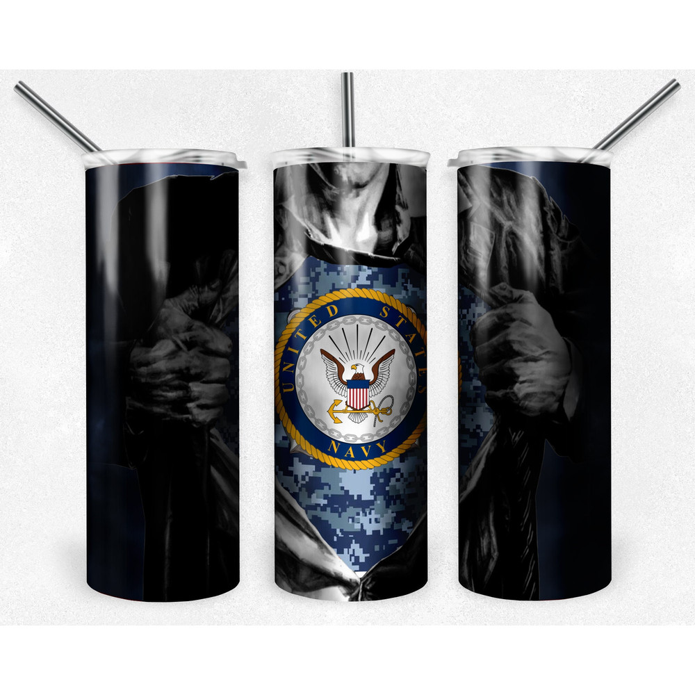 Navy 20oz Sublimation Tumbler Designs, Us Soldier Straight Skinny Tumbler Wrap PNG, Sublimation Design PNG, Digital Download, PNG.jpg
