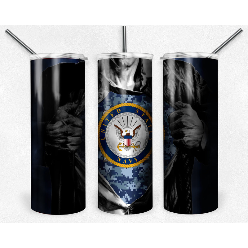 Navy 20oz Sublimation Tumbler Designs, Us Soldier Straight Skinny Tumbler Wrap PNG, Sublimation Design PNG, Digital Download, PNG.jpg