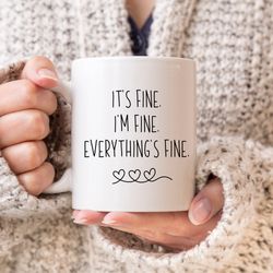 Sarcastic Mug, Funny Coffee Mug, Mugs With Sayings, Large Coffee Mug, Gift For Her Hi