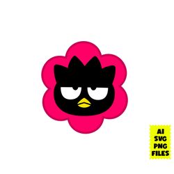 badtz maru flower svg, badtz maru svg, flower svg, hello kitty svg, animal svg, cartoon svg, ai digital file
