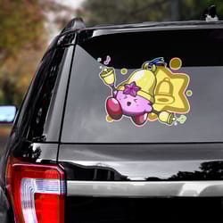 kirby sticker, game decal, game sticker, game sticker for car, game decal for car, kirby decal for car