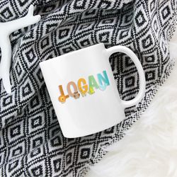 animal alphabet mug, abc teacher kindergarten mug, alphabet mug for teachers personal