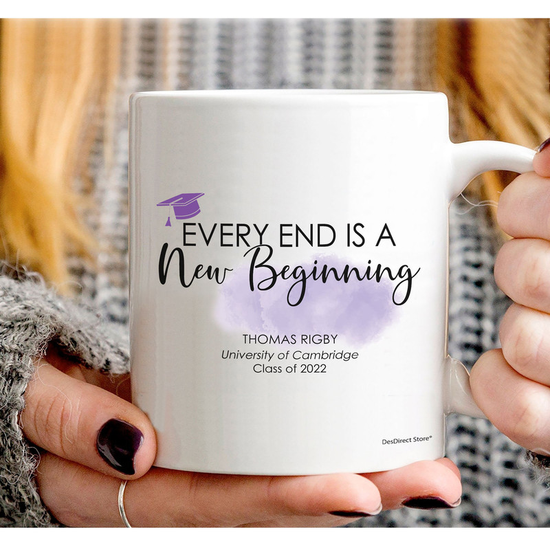 Every End Is A New Begining Personalized Gift Coffee Mug, Custom Graduation Mug Class Of 2023 Congrats Graduation Gift Him Her Mug 11 15 oz - 1.jpg