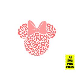 leopard skin minnie svg, minnie mouse svg, minnie svg, disney svg, ai digital file