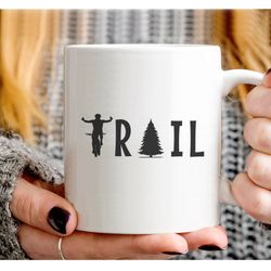 mountain bike funny mug - bicycle trail gift coffee tea cup for biker who love biking