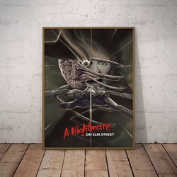 movie poster, film poster, a nightmare on elm street poster, wall art, wall decor, prints, home decor, nightmarish