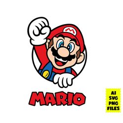 super mario svg, mario svg, game svg, cartoon svg, ai digital file