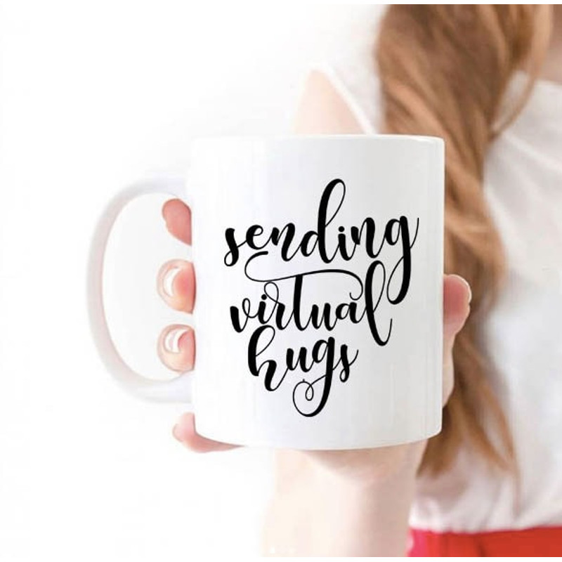 Sending Virtual Hugs Mug Quarantine Gift Social Distancing Gift for Her Isolating Grandparent Gift Quarantine Birthday - 1.jpg