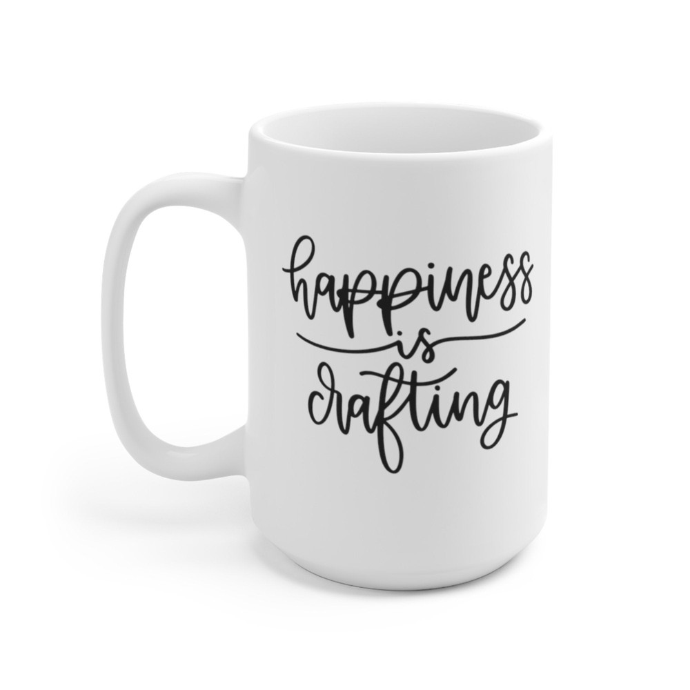 Happiness Is Crafting Coffee Mug Microwave and Dishwasher Safe Ceramic Cup Craft Quilting Knitting Crochet Tea Hot Chocolate Gift Mug - 8.jpg