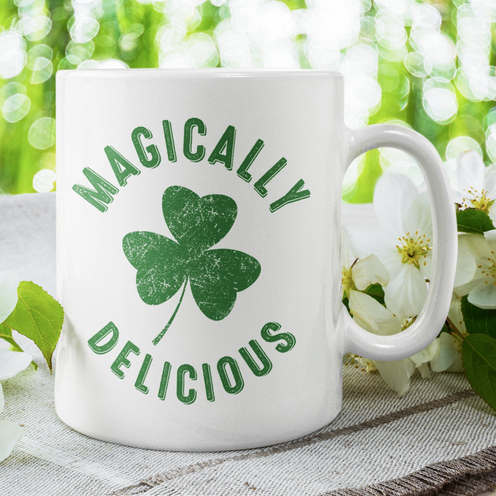 Magically Delicious Coffee Mug Microwave and Dishwasher Safe Ceramic Cup Irish Shamrock St Patrick Day Clover Tea Hot Chocolate Gift - 4.jpg