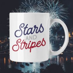stars and stripes coffee mug microwave and dishwas