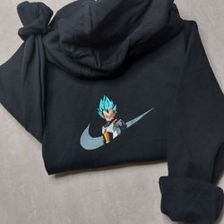vegeta x nike best unisex embroidered sweatshirt, manga embroidered crewneck, anime sweatshirt, anime gift