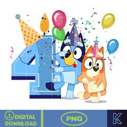 bluey birthday 4 years old png download, bluey & bingo birthday png, bluey birthday party png, birthday girl and birth