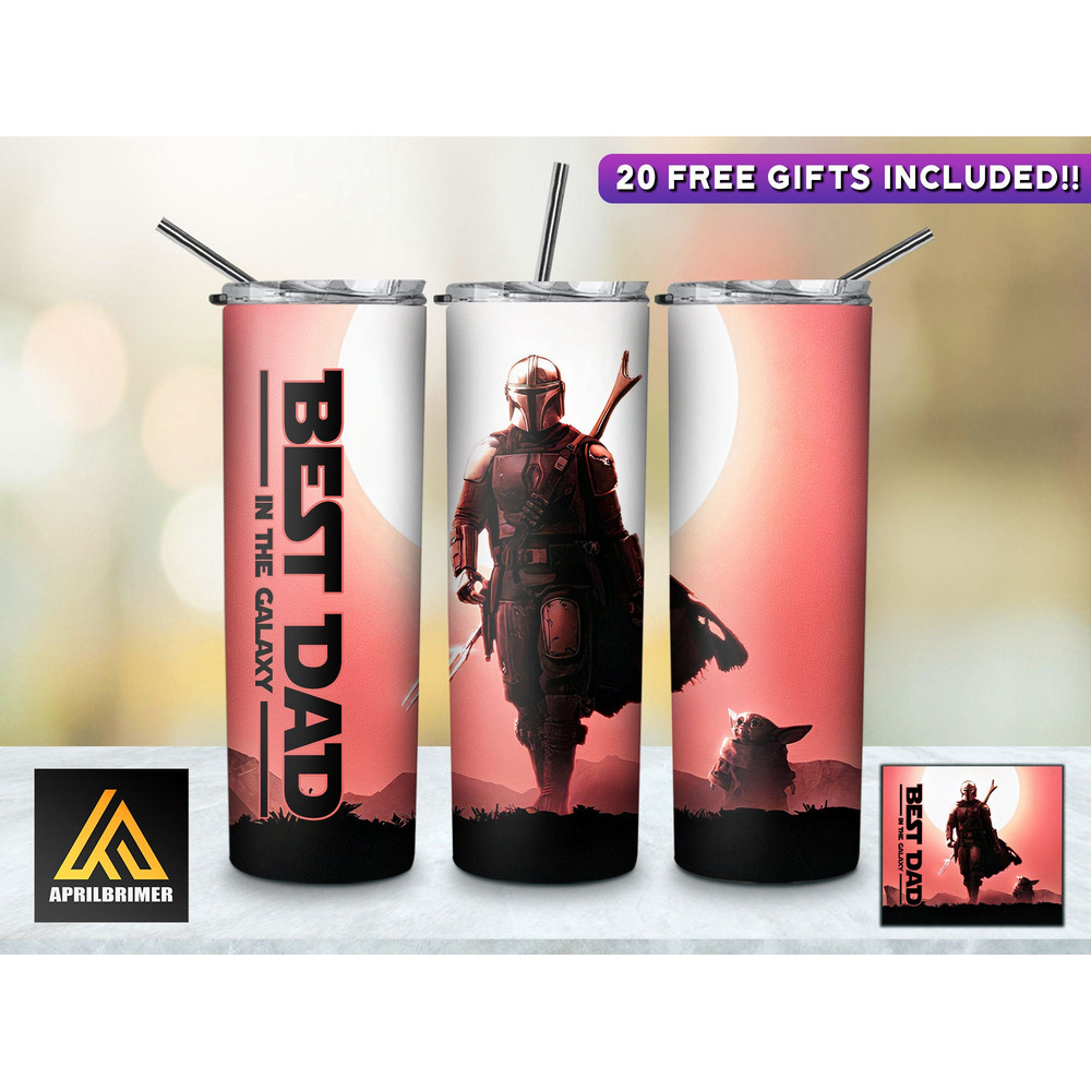 Best Dad In The Galaxy 20 Oz Skinny Tumbler StraightTapered Wrap Png Sublimation Design, Movie Tumbler PNG File, Father's Day Gifts-1.jpg