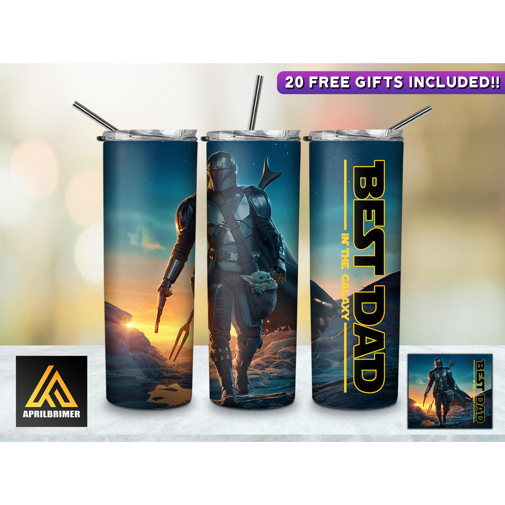 Best Dad In The Galaxy 20 Oz Skinny Tumbler StraightTapered Wrap Png Sublimation Design, Movie Tumbler PNG File, Father's Day Gifts-3.jpg