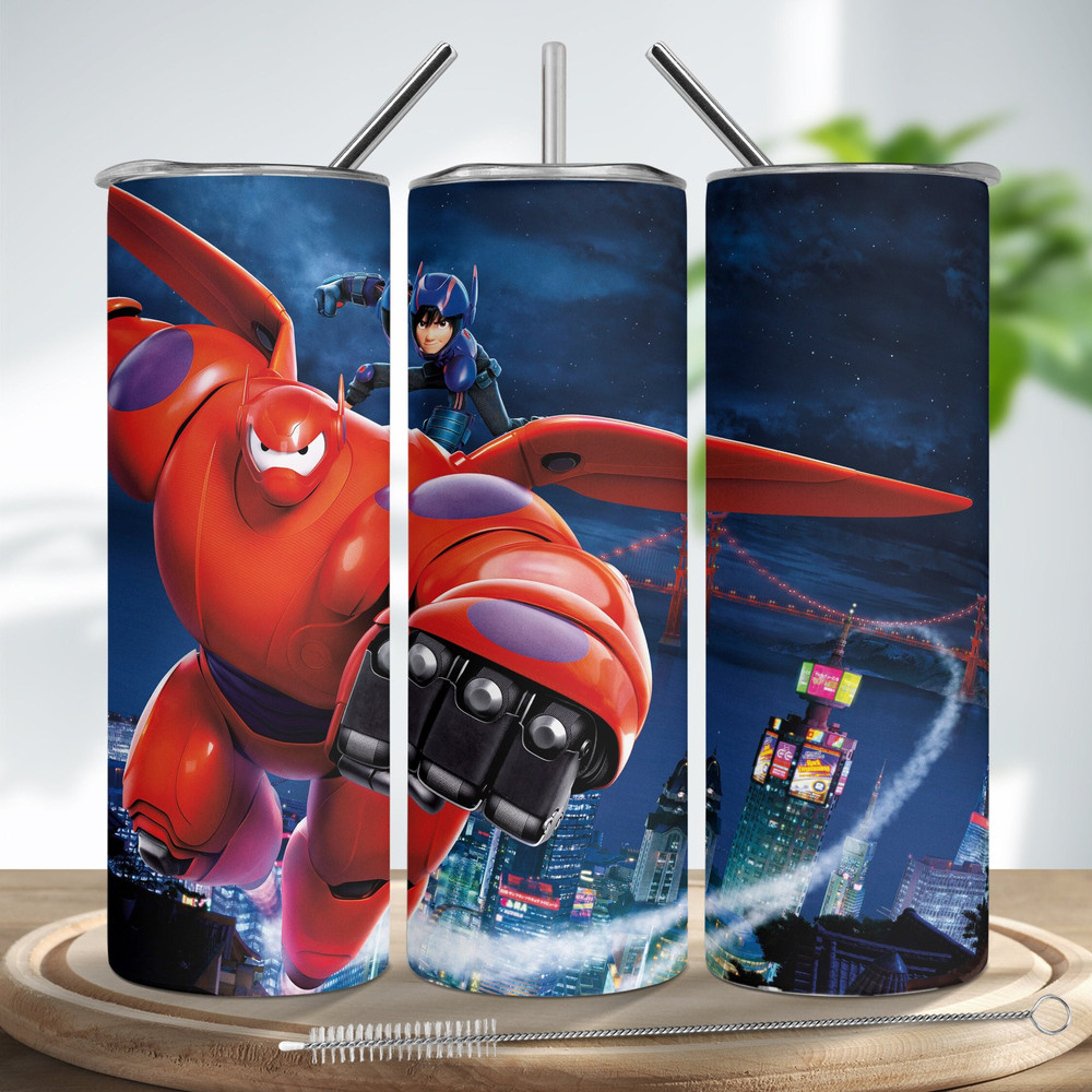 Baymax Big Hero 6 Tumbler, Hiro Hamada tumbler design, Baymax Big Hero 6 skinny tumbler.jpg