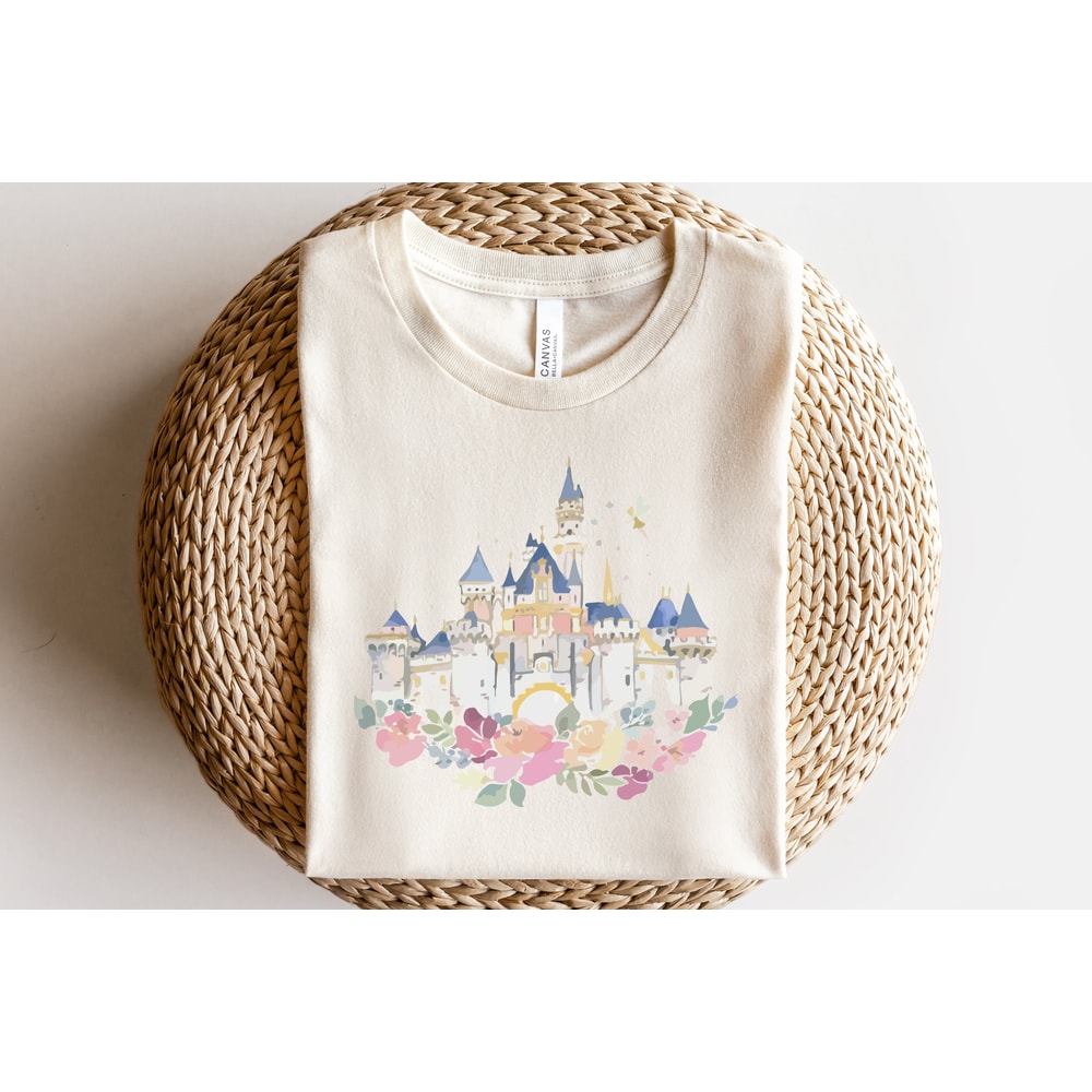 Floral Disneyland Castle Shirt, Disneyland Shirts, Disney Shirt, Disneyland Shirt, Disneyland, Disney Castle, Simple Disney Shirt, Cute - 1.jpg
