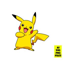 pikachu svg, funny pikachu svg, pokemon svg, cartoon svg, ai digital file