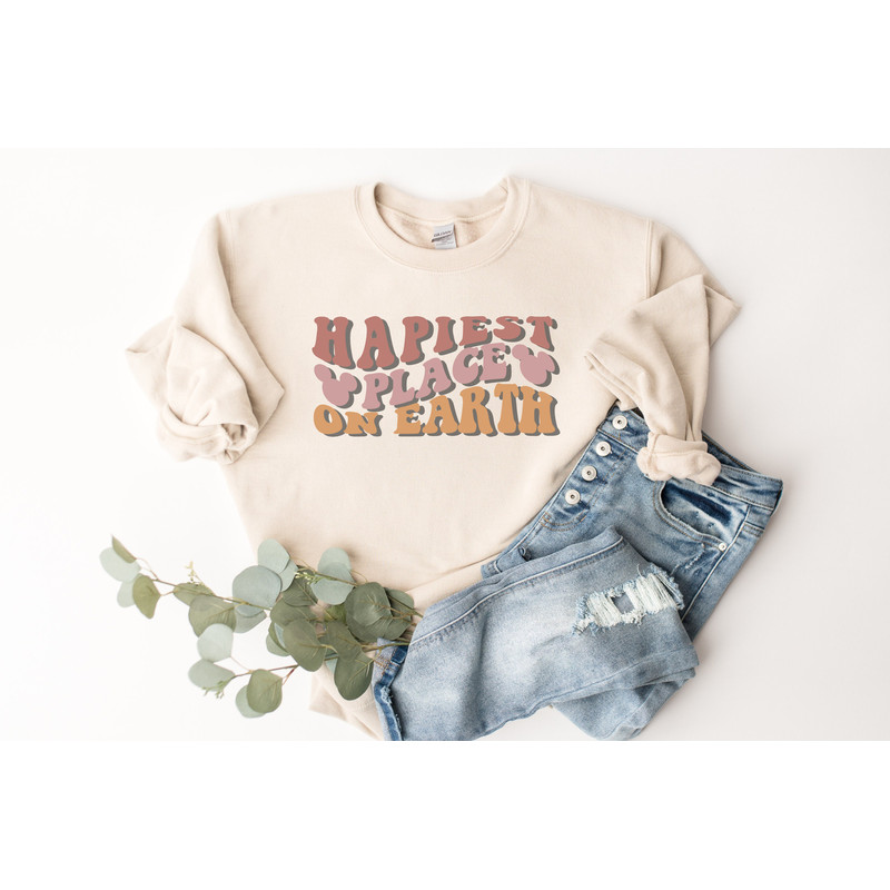 Happiest Place on Earth Sweater, Disney Sweater, Disneyland Sweater, Disneyland Sweatshirt, Disney World Sweater Disney World Sweatshirt - 1.jpg
