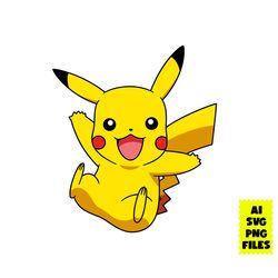funny pikachu svg, pikachu svg, pokemon svg, cartoon svg, ai digital file