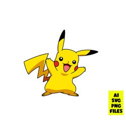 funny pikachu svg, pikachu svg, pokemon svg, cartoon svg, ai png digital file