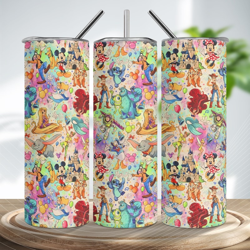 Mickey And Friends Tumbler, Mickey world, magic kingdom tumbler wrap, Mickey Skinny Tumbler.jpg